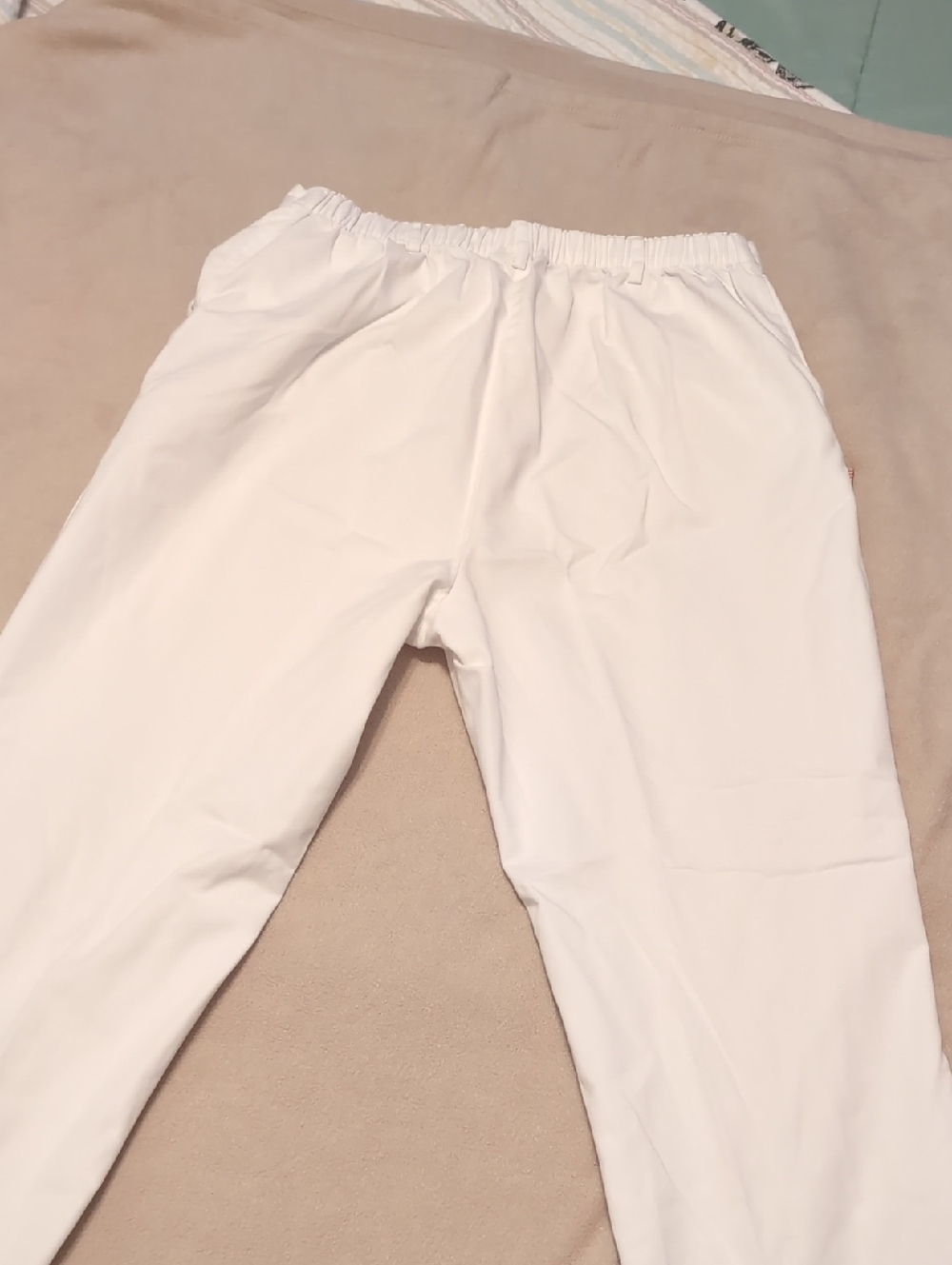 Lands' End White High-Rise Straight Leg Pants